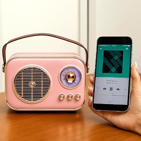 Budverse Vintage Retro Bluetooth Speaker with AUX, USB & TF Card Support