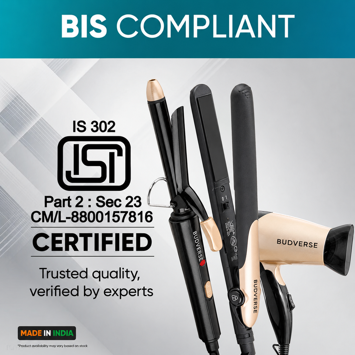 Budverse VHSS-03 Miss Versatile Styling Set for Women, Personal Care Appliance Combo (Hair Straightener, Hair Curler, Hair Dryer)