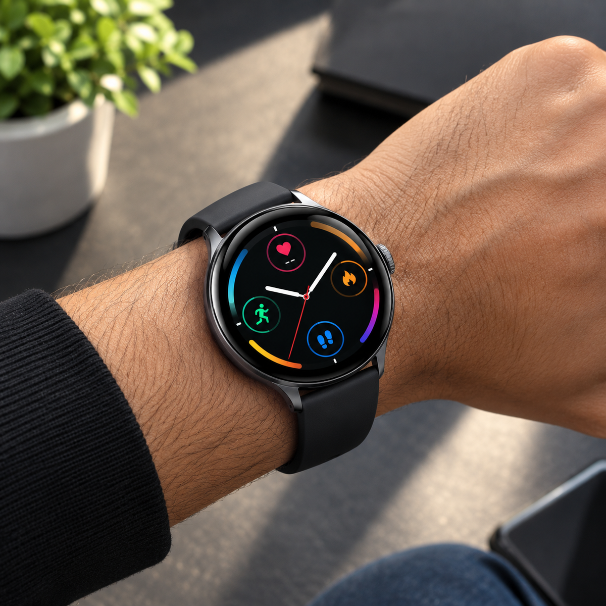 Budverse Slim Bluetooth Smartwatch with 4K Camera, GPS Navigation, Health Tracking & Ultra-Slim 8.6mm Design