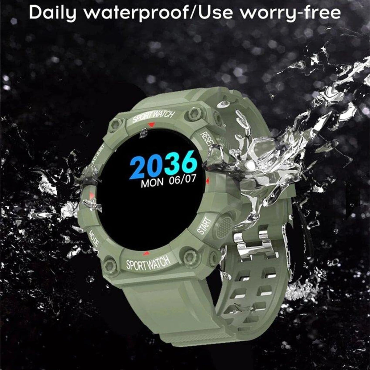 Budsverse .3 Inch Touch Screen, Heart Rate Monitor, Step Counter, iOS & Android Compatible (Multicolor Strap, Size : L)