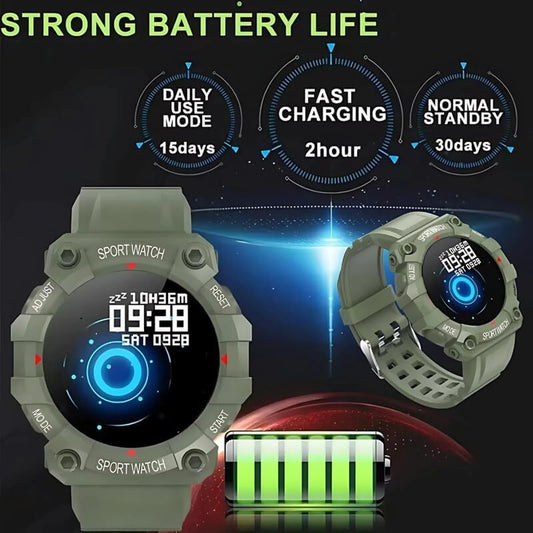 Budsverse .3 Inch Touch Screen, Heart Rate Monitor, Step Counter, iOS & Android Compatible (Multicolor Strap, Size : L)