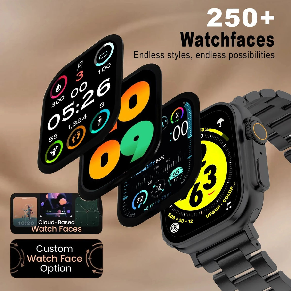 budverse I8 T800 Metal Smartwatch (Silver Strap, Free Size)