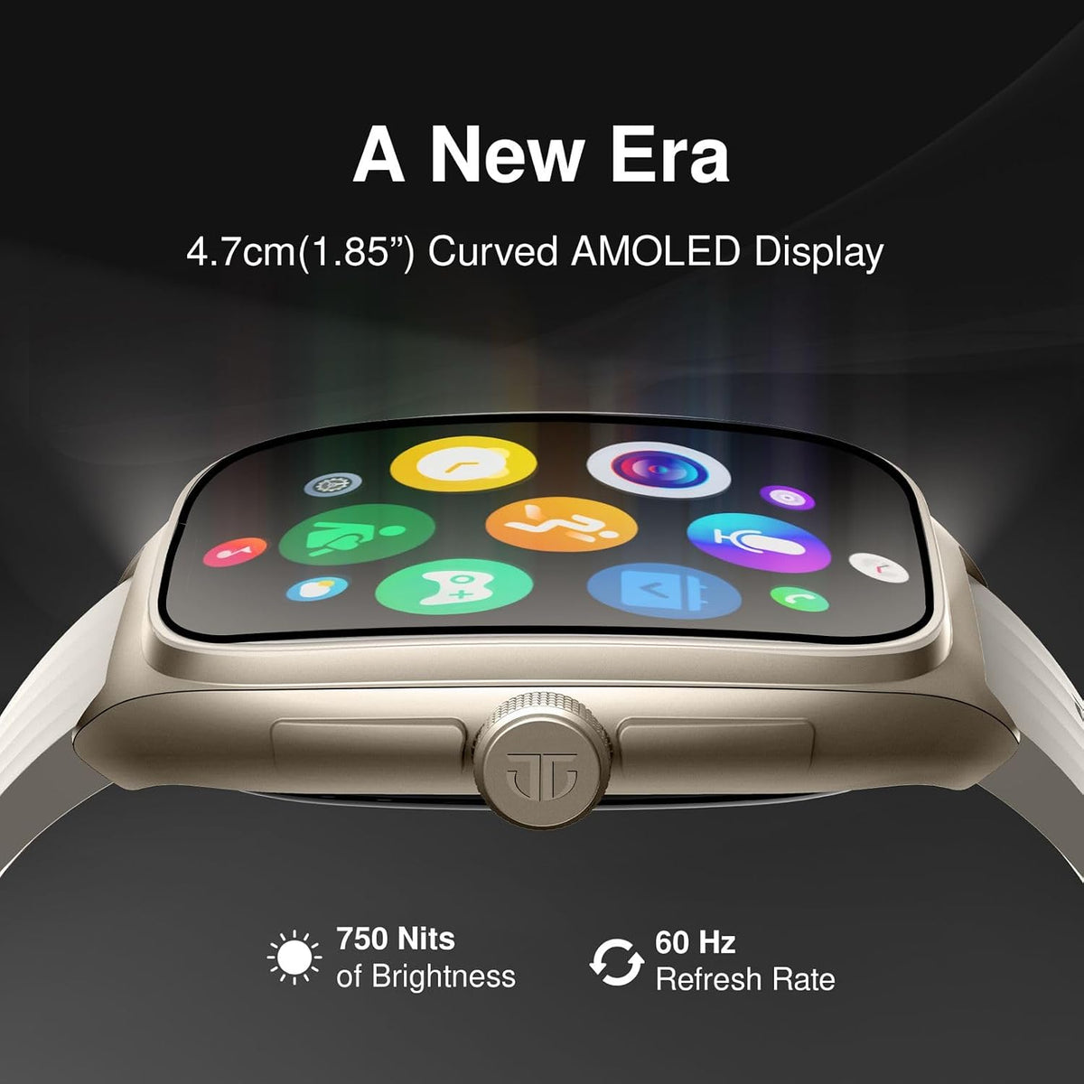 Budverse Evolution Smartwatch Comes with 1.85” AMOLED Display with 390 * 450 Pixel Resolution|SingleSync BT Calling|AI Voice Assistant|100+ Sports Modes and Watchfaces|Upto 7 Day Battery|IP68