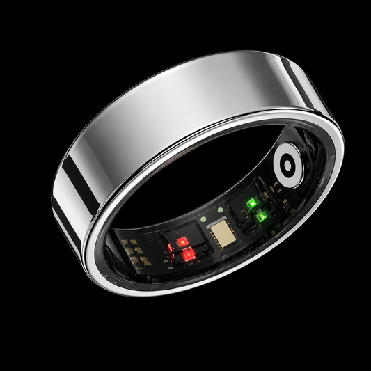 Budverse Smart Ring — Premium Silver with health sensors