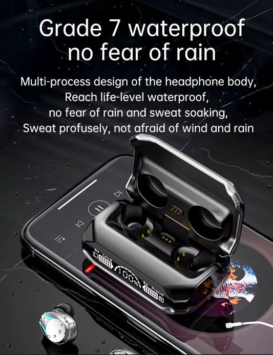 Budverse  Earbud, Bluetooth Earphone with Display, Low Latency Gaming, 40 Hrs Playtime with Fast Charging, Bluetooth 5.3 + ENC, 13mm HD BASS Drivers, IPX7 Sweat-Proof, Built-in Mic