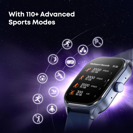 Budverse  Limitless FS2 Pro 1.96" AMOLED Smart Watch with BT Calling, AI Voice Assistant, 100+ Sports Modes, 5-Day Battery, Fast Charge, Health Tracking, – Smartwatch for Men & Women (Beige)