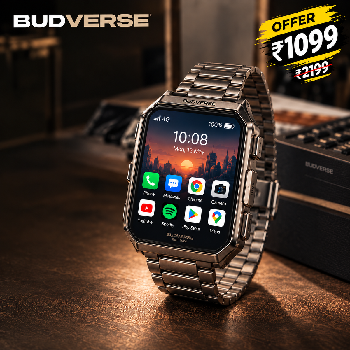 Budverse Classic 4G Smartwatch