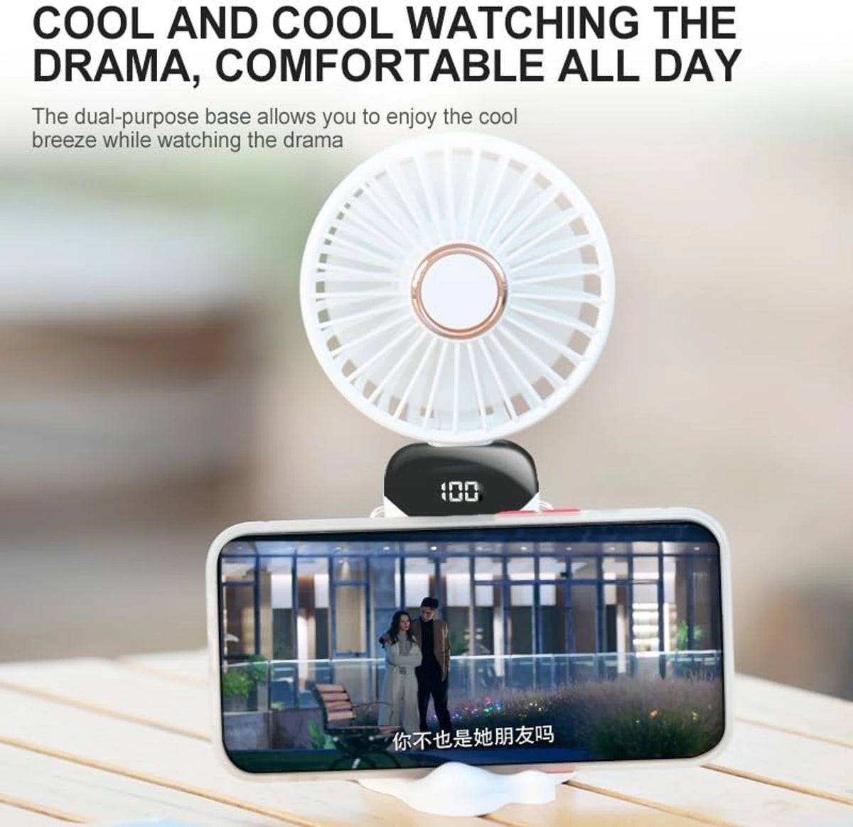 Budverse Hand Held/Neck/Desk 3 In 1 Personal Small Fans, Makeup Fans for Women Portable Handheld Fan USB Fan (Snow Peak white)