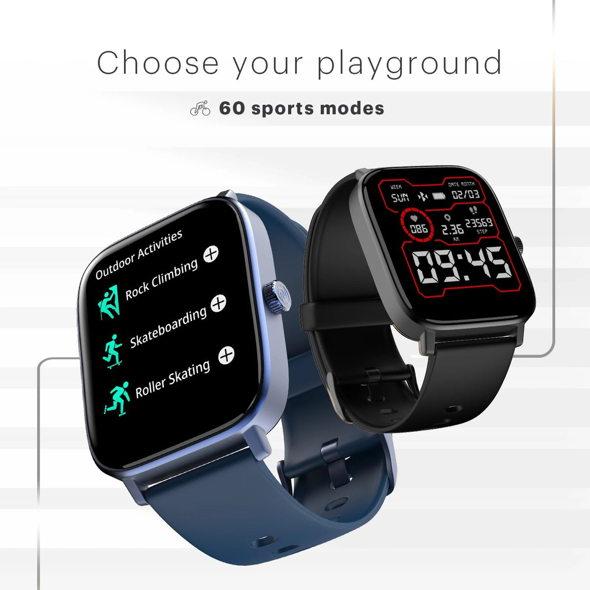 Budverse Colorfit Icon 2 1.8'' Display with Bluetooth Calling, AI Voice Assistant Smartwatch (Jet Black Strap, Regular)