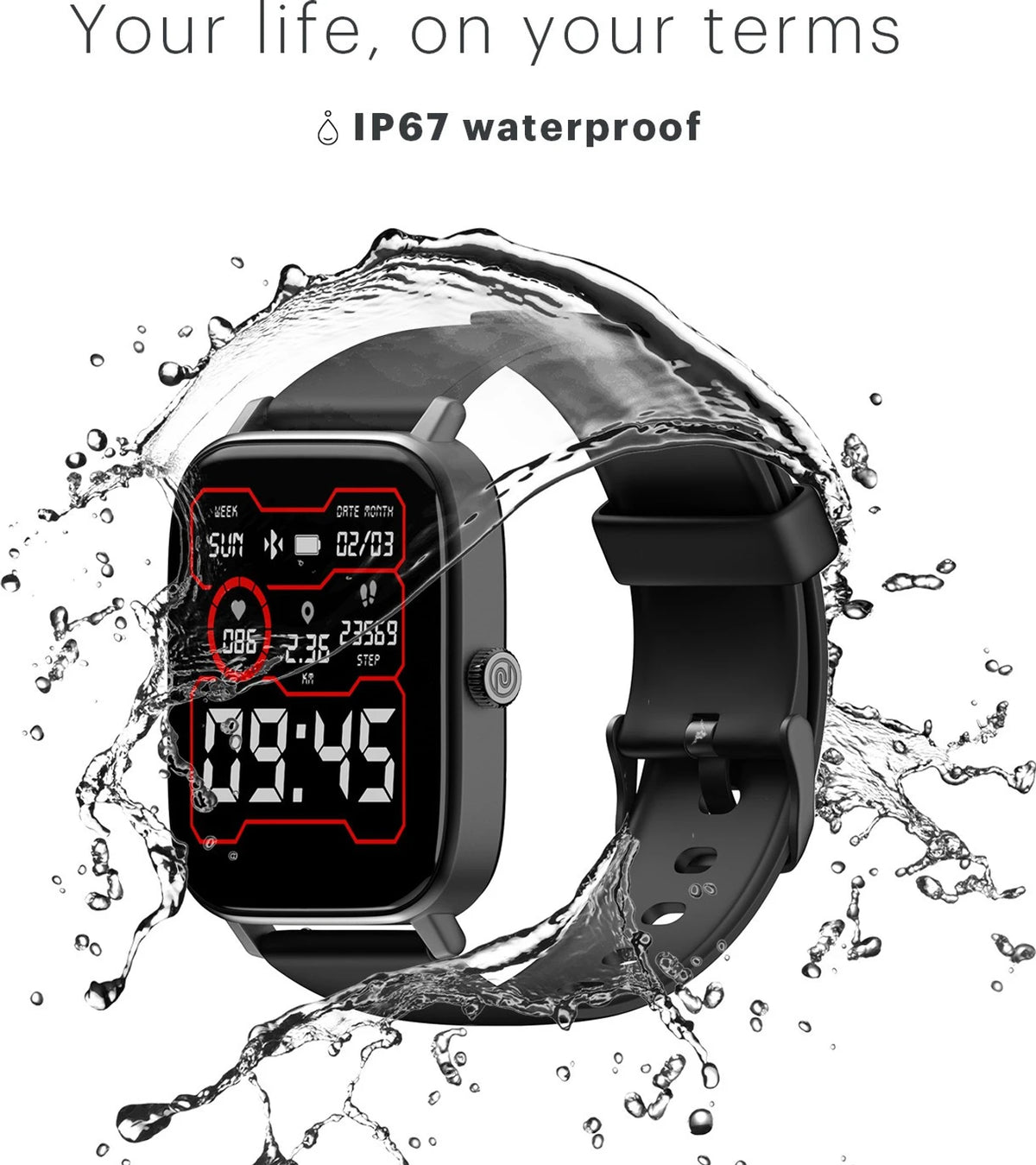 Budverse Colorfit Icon 2 1.8'' Display with Bluetooth Calling, AI Voice Assistant Smartwatch (Jet Black Strap, Regular)